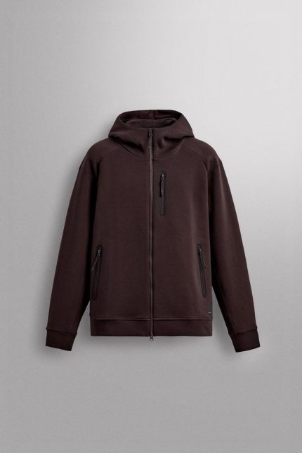 TECHNICAL ZIP-UP Brown HOODIE